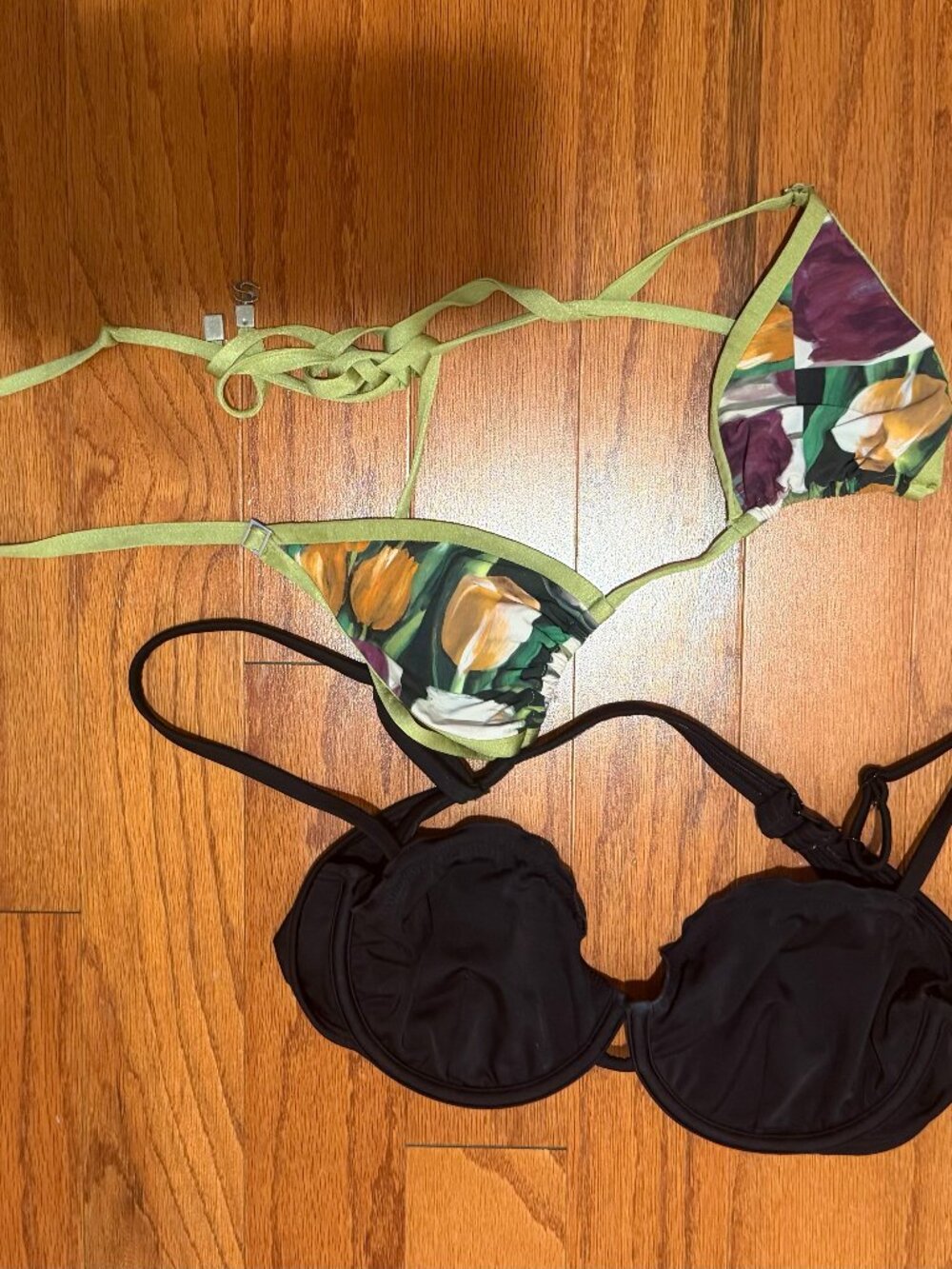 Two cute bikini tops and a rashguard!